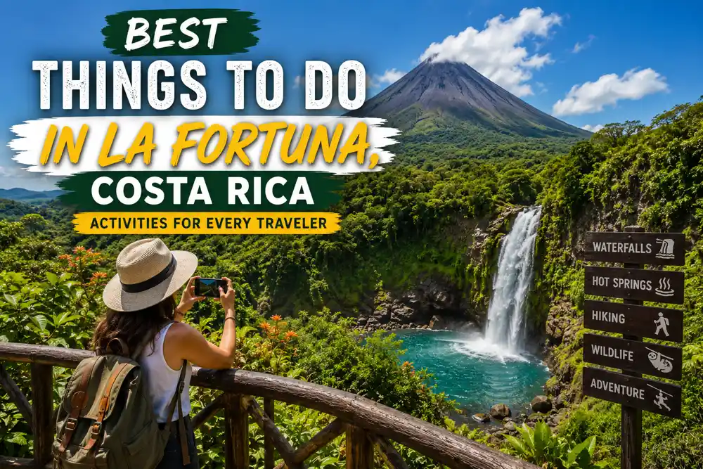 Best things to do in La Fortuna, Costa Rica with Arenal Volcano, tropical rainforest and adventure activities