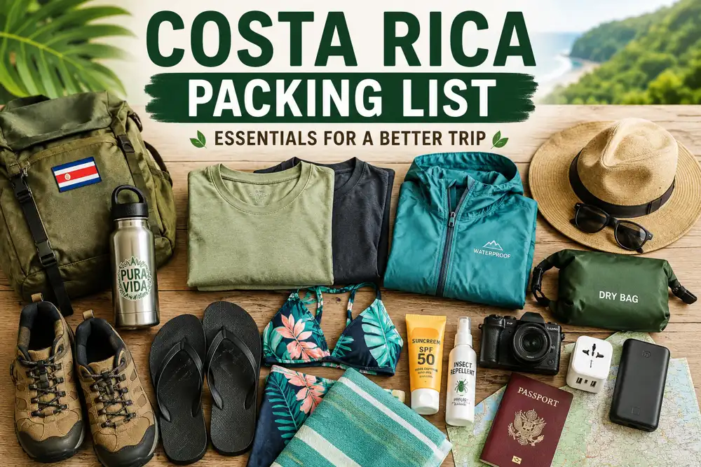 Costa Rica packing list essentials for beaches, rainforests, hiking, and tropical travel